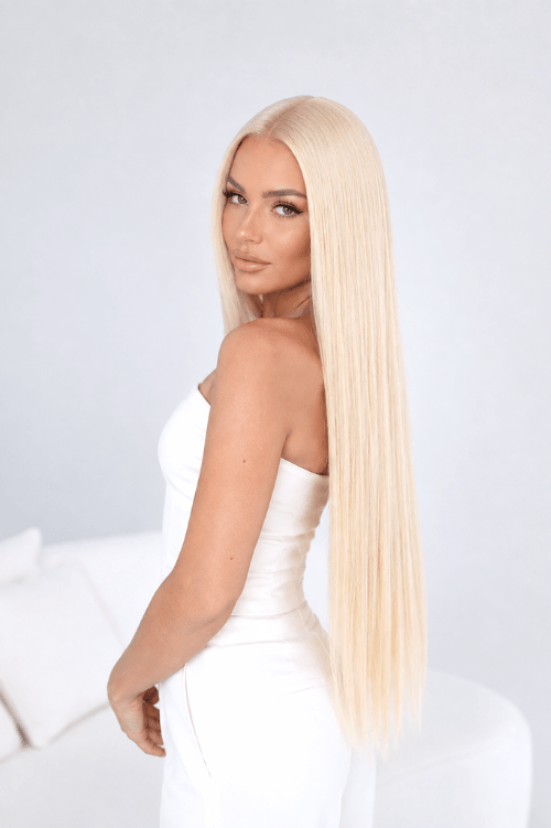 60 Platinum Blonde Straight Weave Extensions - Vietnamese Hair - Mibella Hair