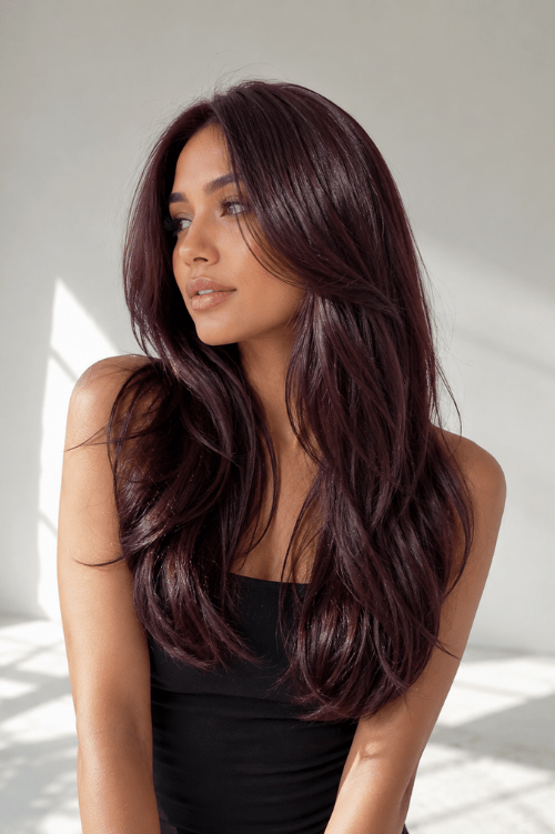 99J Dark Burgundy Straight Weave Extensions - Mibella Hair