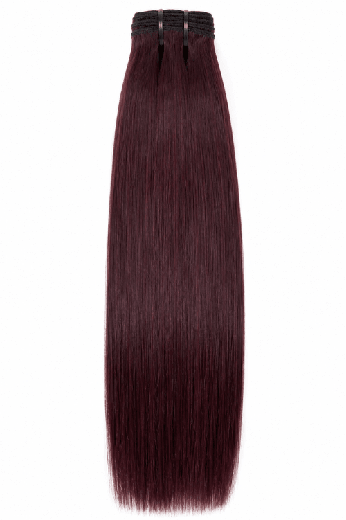 99J Dark Burgundy Straight Weave Extensions - Mibella Hair