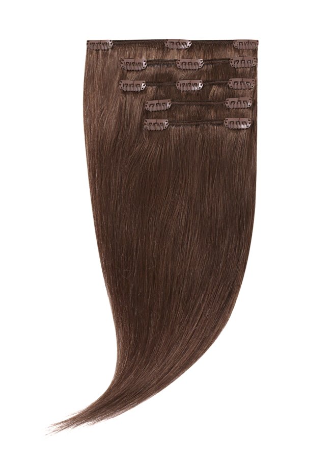 4 Choco Brown Straight Clip In Extensions 5pcs - Mibella Hair