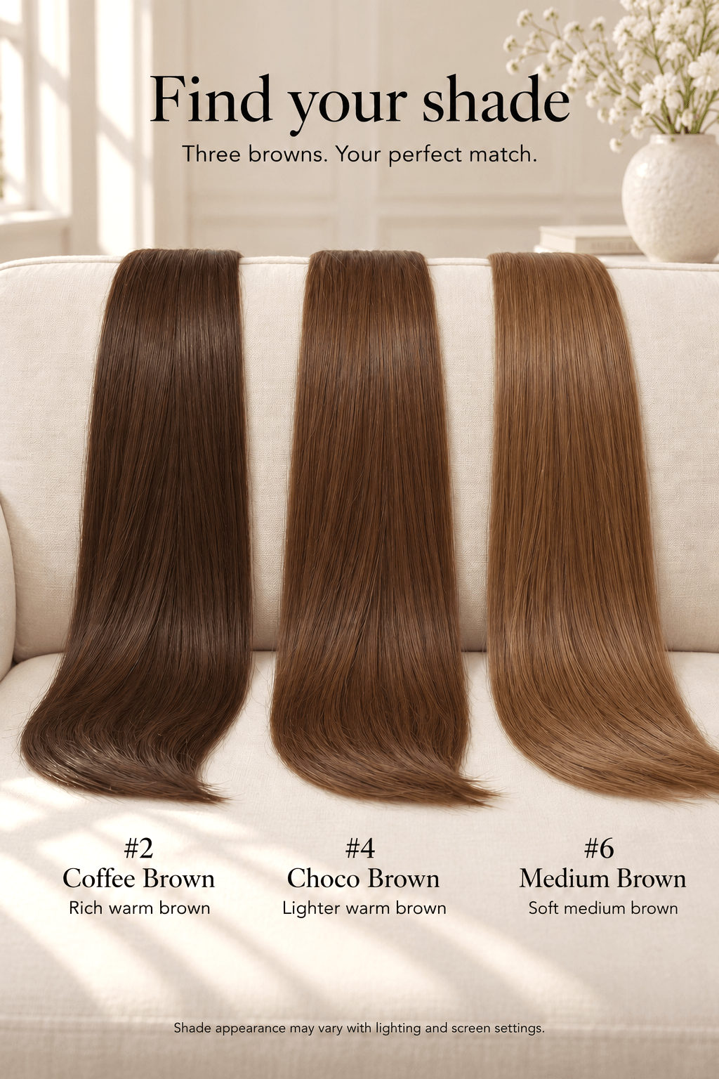 #6 Medium Brown Straight Weave Extensions - Vietnamese Hair - Mibella Hair