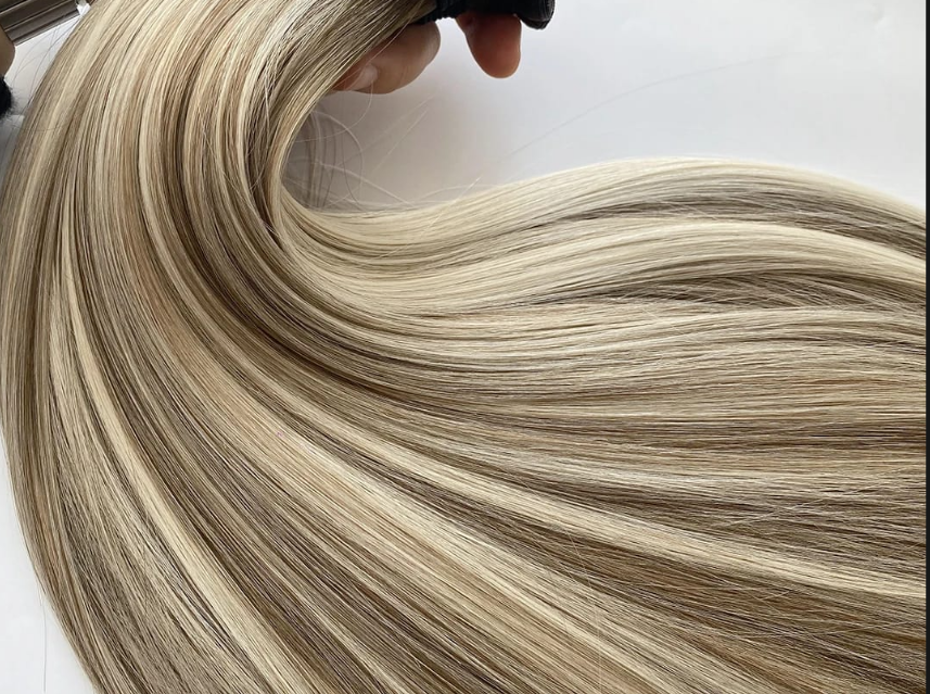 #P8/18/60 Highlighted Blonde Straight Weave Extensions
