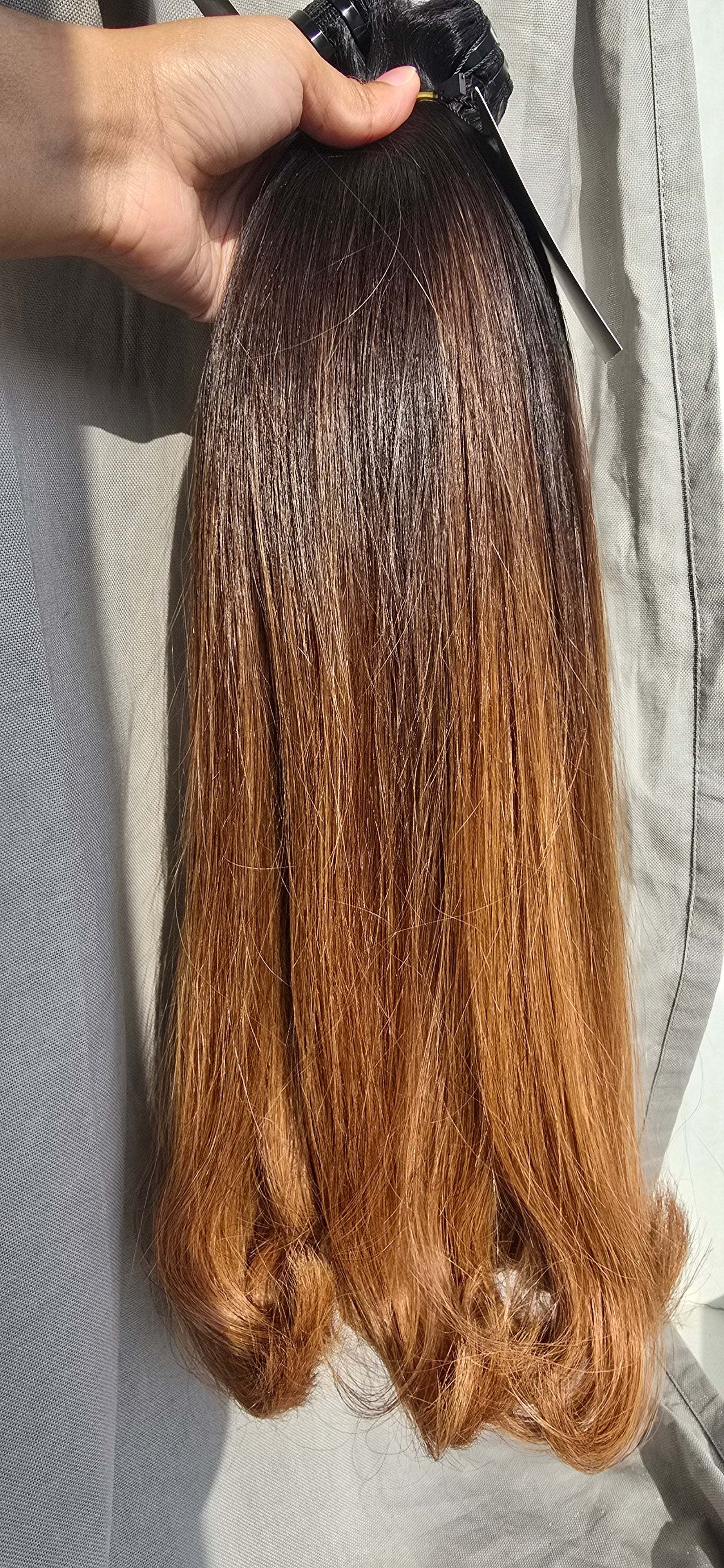 3x20 Natural Straight Ombre Brown Blonde