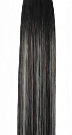 #P1B/Silver Highlighted Black Straight Weave Extensions