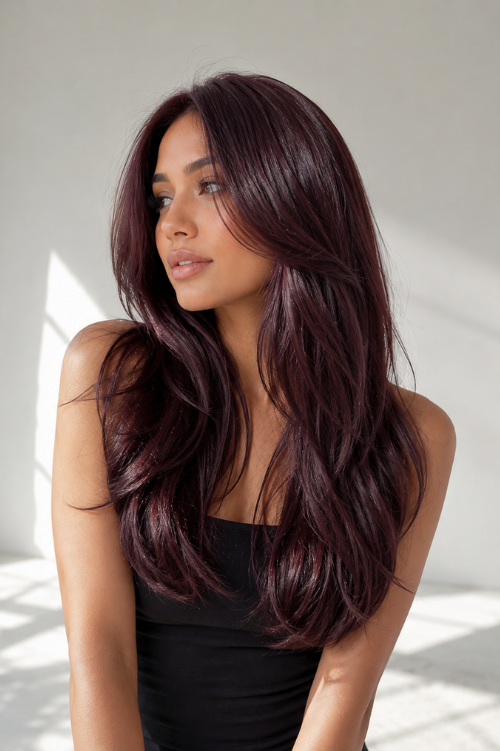 #99J Dark Burgundy Straight Weave Extensions