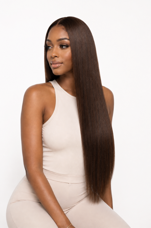 #2 Coffee Brown Straight Weave Extensions