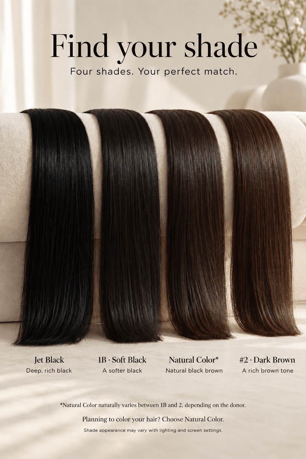 #1B Soft Black Weave Extensions - Vietnamese Hair - Mibella Hair