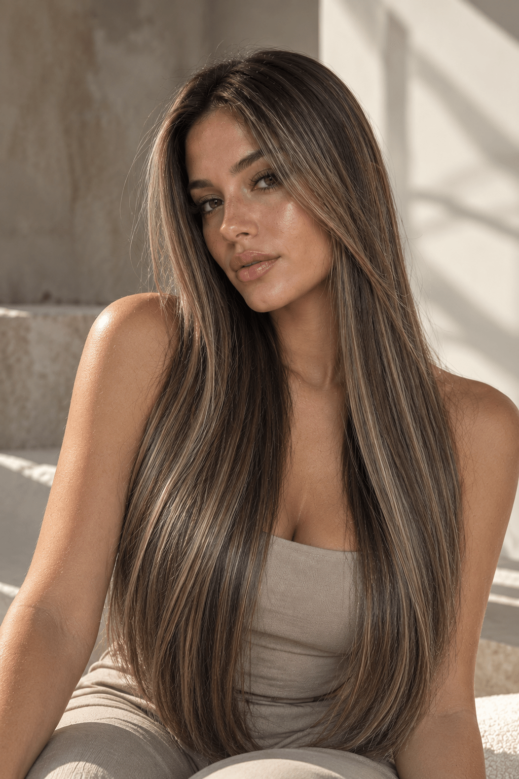 #P1B/8C Highlighted Brown Straight Weave Extensions - Vietnamese Hair - Mibella Hair