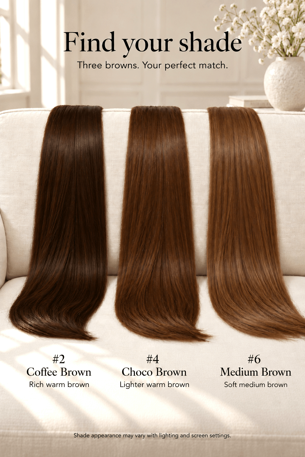 #6 Medium Brown Straight Weave Extensions - Vietnamese Hair - Mibella Hair